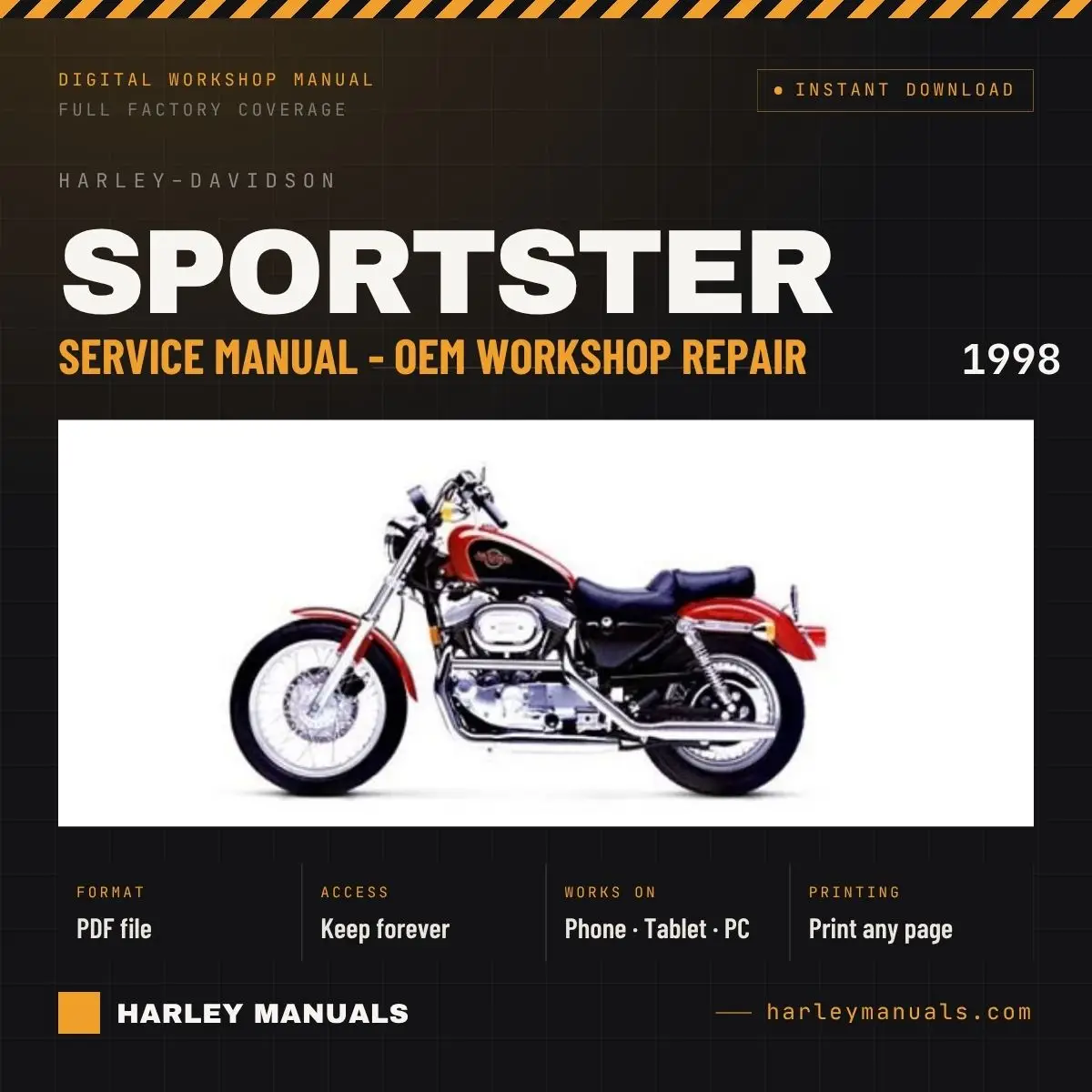 1998 Harley-Davidson Sportster Service Manual - OEM Workshop Repair PDF Instant Download