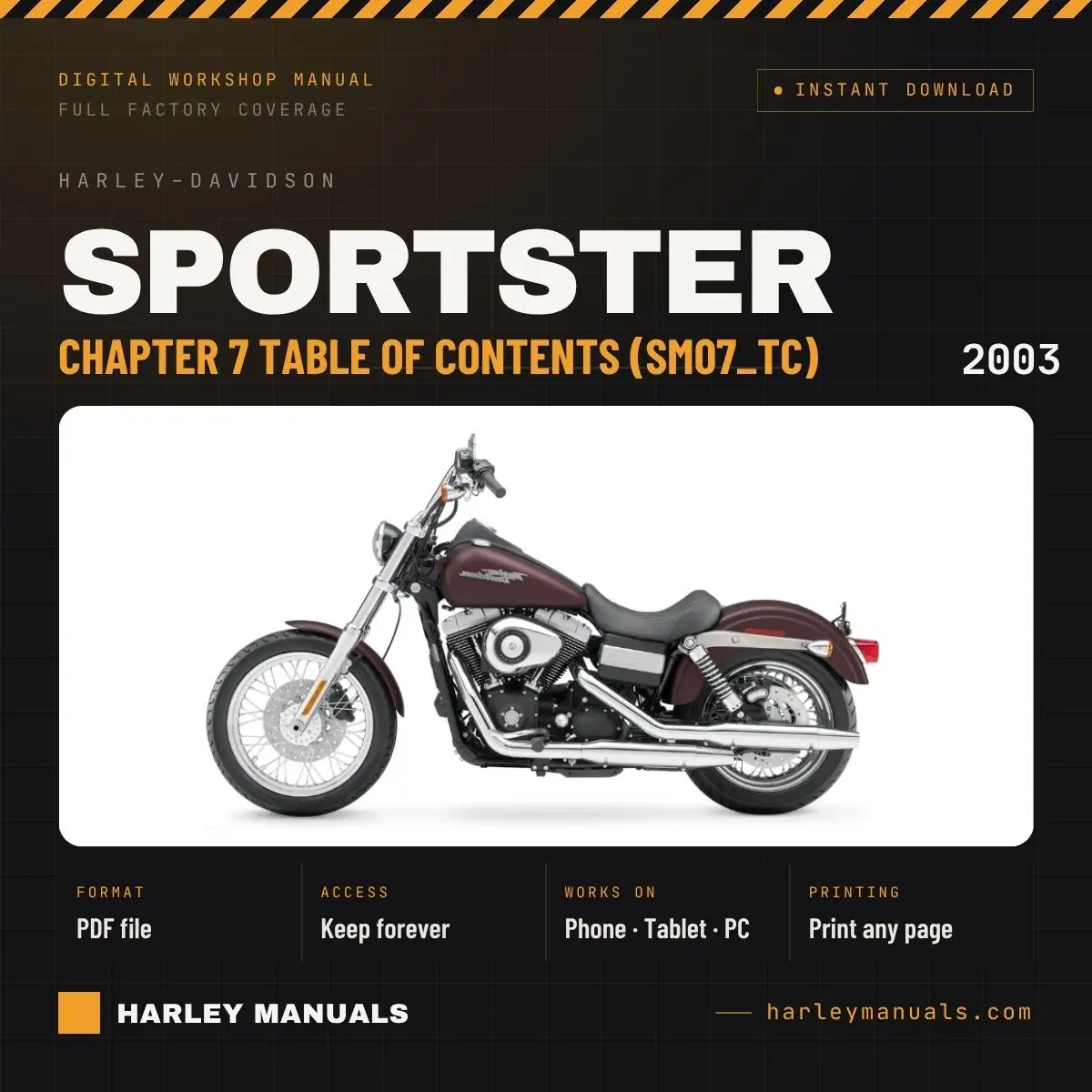 2003 Harley-Davidson Sportster Service Manual Chapter 7 Table of Contents (SM07_TC) - PDF Download
