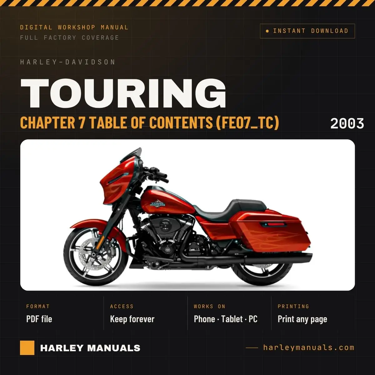 2003 Harley-Davidson Touring Electrical Diagnostic Manual Chapter 7 Table of Contents (FE07_TC) - PDF Download
