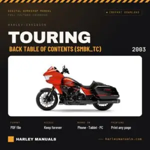 2003 Harley-Davidson Touring Service Manual Back Table of Contents (SMBK_TC) - PDF Download