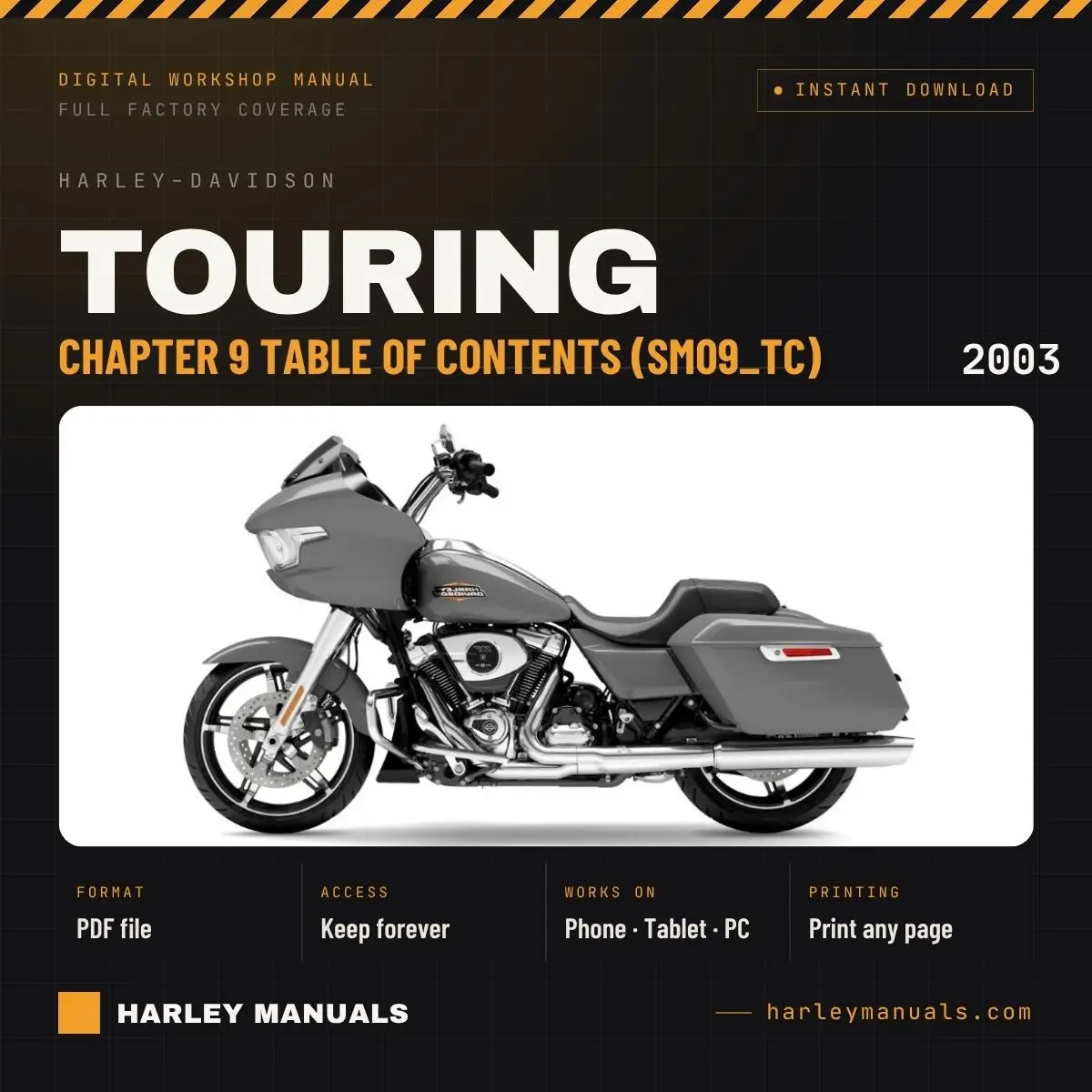 2003 Harley-Davidson Touring Service Manual Chapter 9 Table of Contents (SM09_TC) - PDF Download