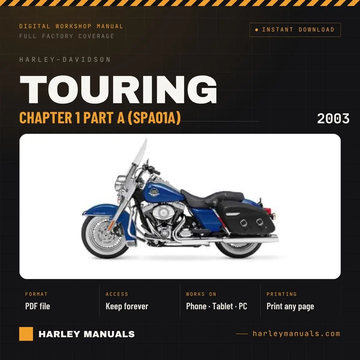 2003 Harley-Davidson Touring Service Manual Supplement A Chapter 1 Part A (SPA01A) - PDF Download