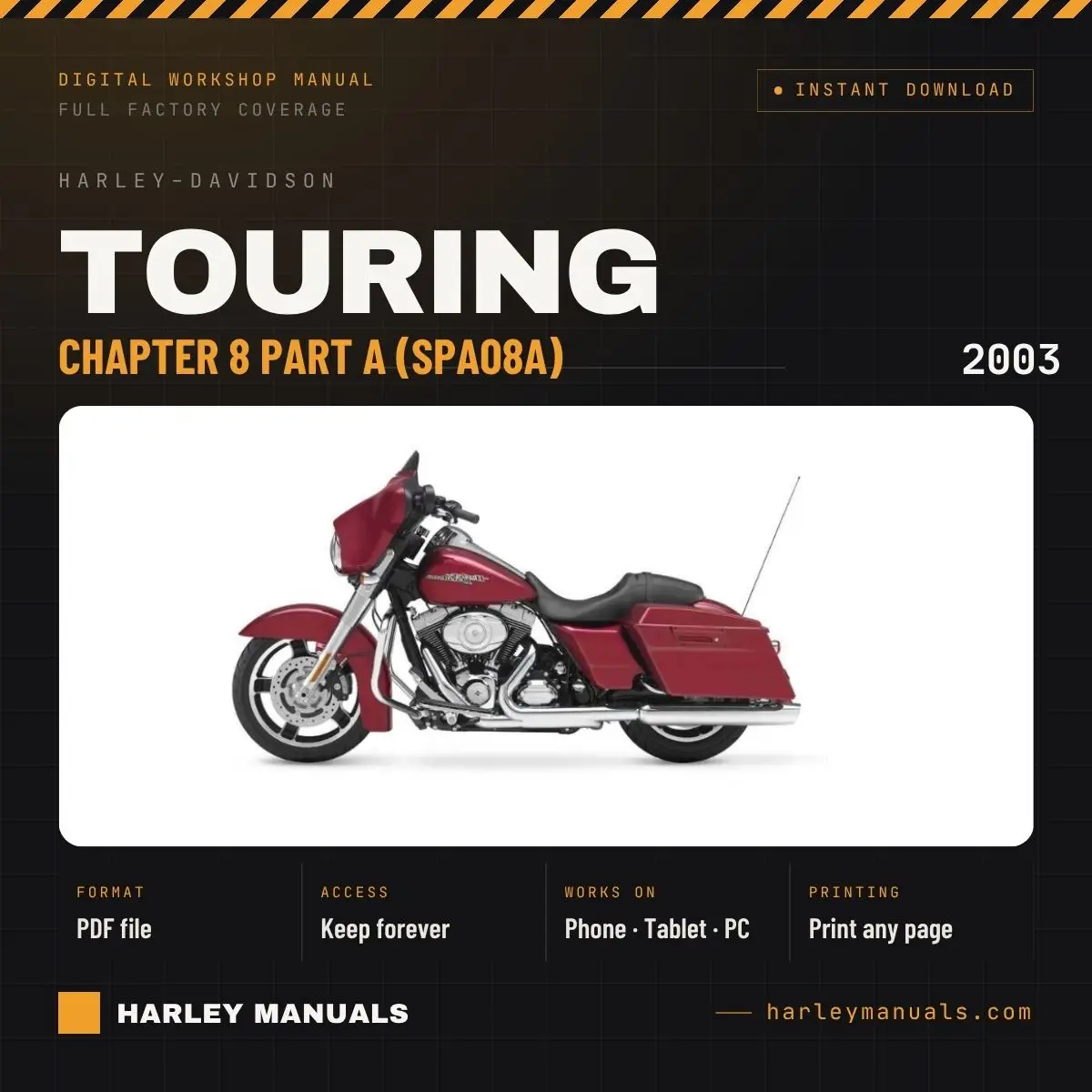 2003 Harley-Davidson Touring Service Manual Supplement A Chapter 8 Part A (SPA08A) - PDF Download
