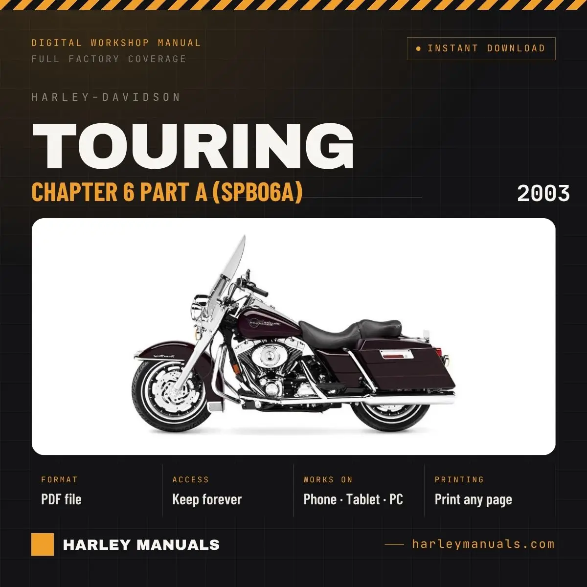 2003 Harley-Davidson Touring Service Manual Supplement B Chapter 6 Part A (SPB06A) - PDF Download