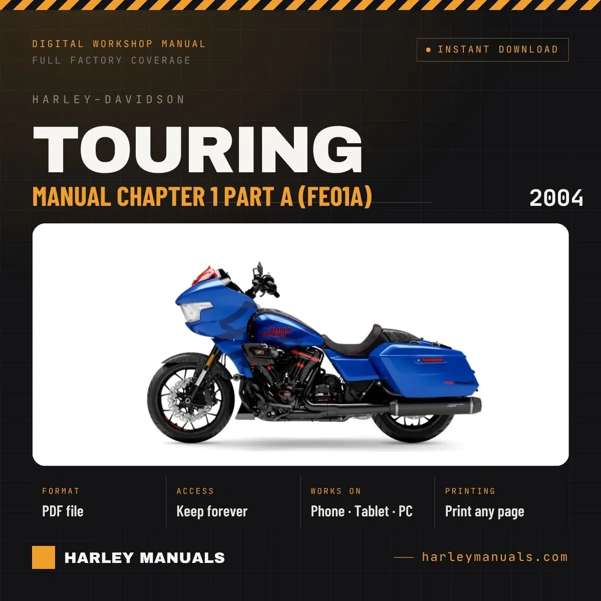 2004 Harley-Davidson Touring Electrical Diagnostic Manual Chapter 1 Part A (FE01A) cover