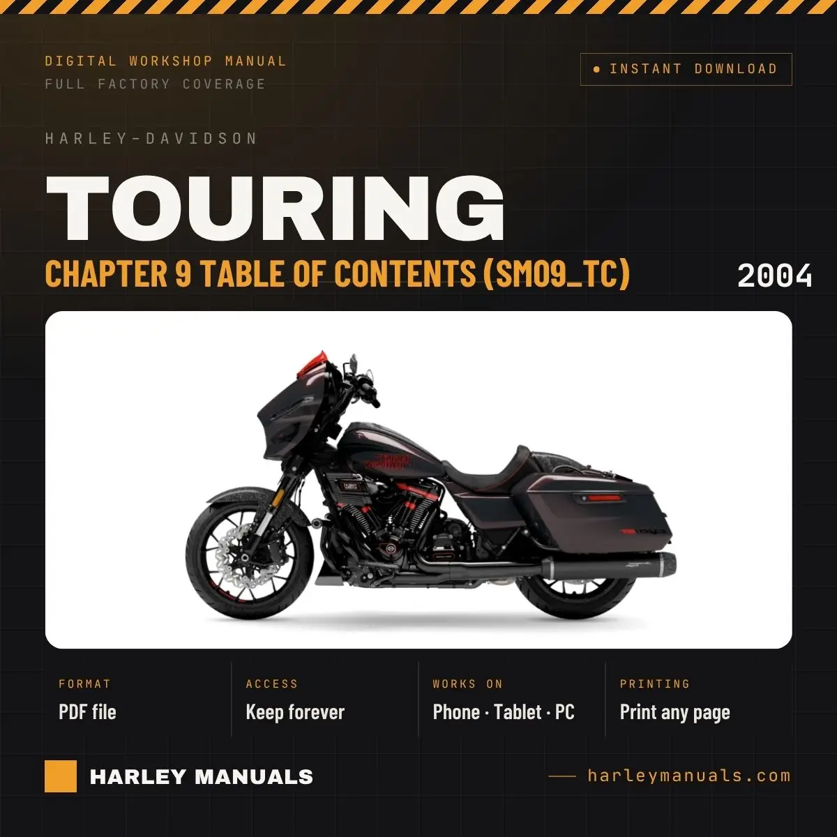 2004 Harley-Davidson Touring Service Manual Chapter 9 Table of Contents (SM09_TC) - PDF Download