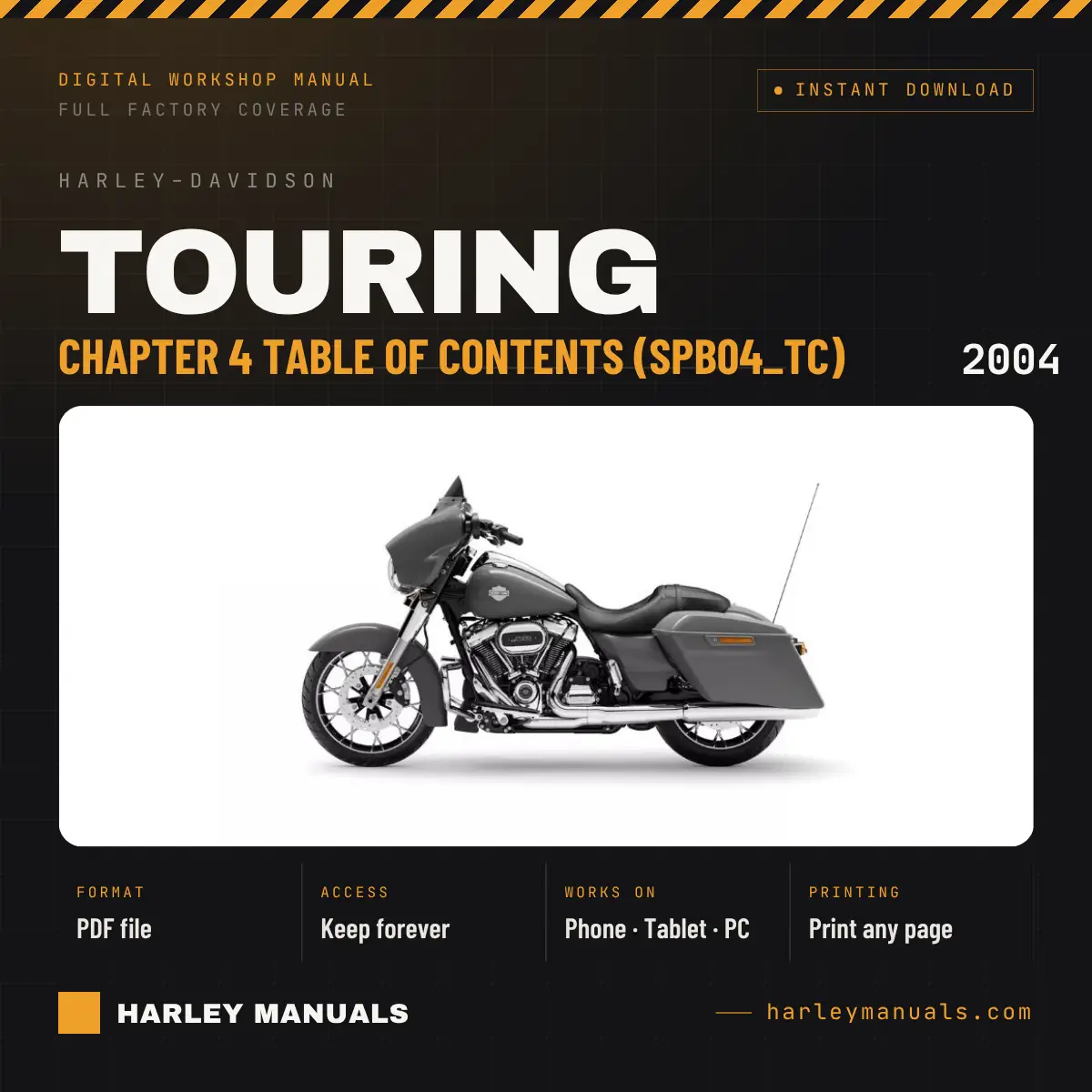 2004 Harley-Davidson Touring Service Manual Supplement B Chapter 4 Table of Contents (SPB04_TC) - PDF Download