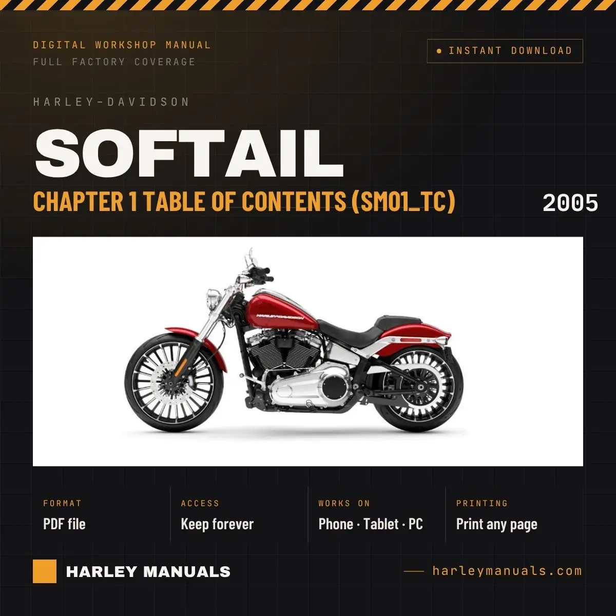 2005 Harley-Davidson Softail Service Manual Chapter 1 Table of Contents (SM01_TC) - PDF Download
