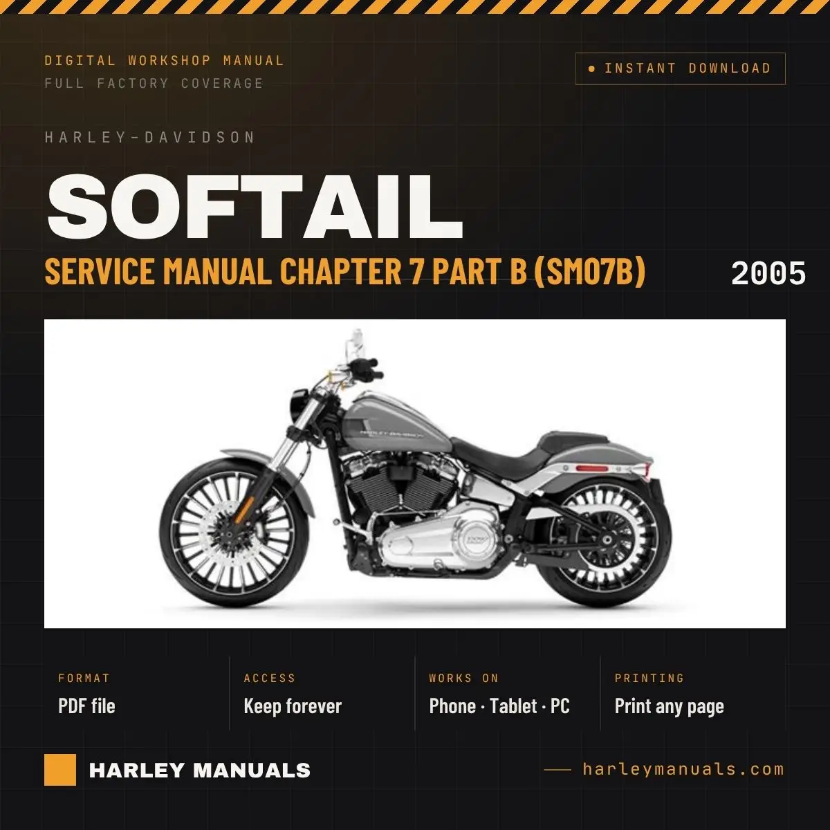 2005 Harley-Davidson Softail Service Manual Chapter 7 Part B (SM07B) cover