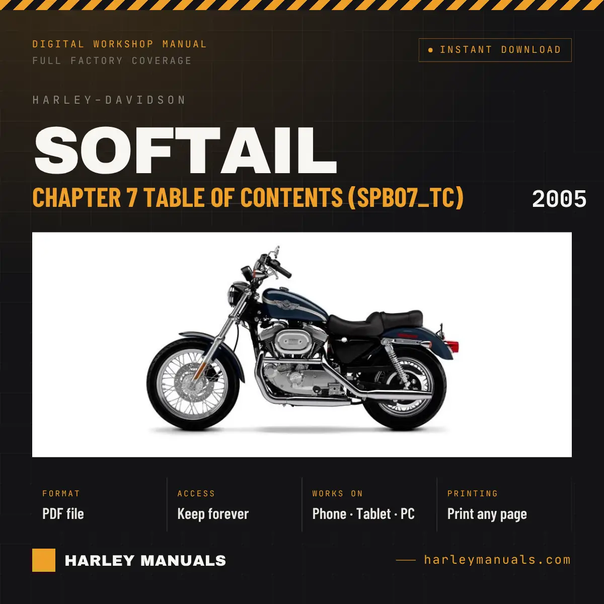 2005 Harley-Davidson Softail Service Manual Supplement B Chapter 7 Table of Contents (SPB07_TC) - PDF Download
