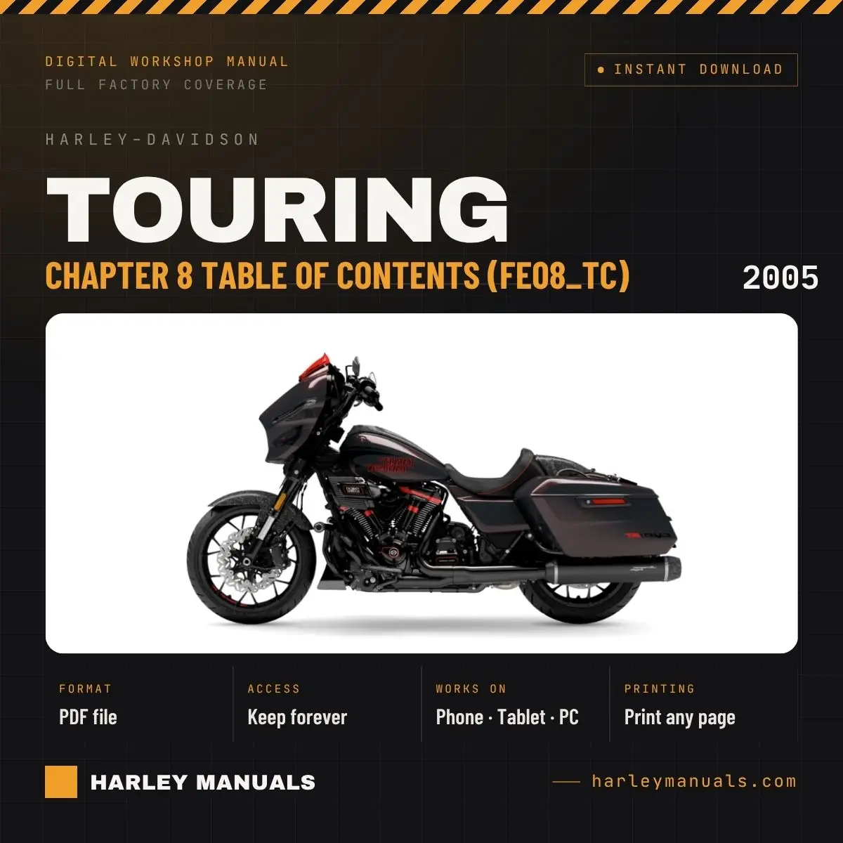 2005 Harley-Davidson Touring Electrical Diagnostic Manual Chapter 8 Table of Contents (FE08_TC) - PDF Download