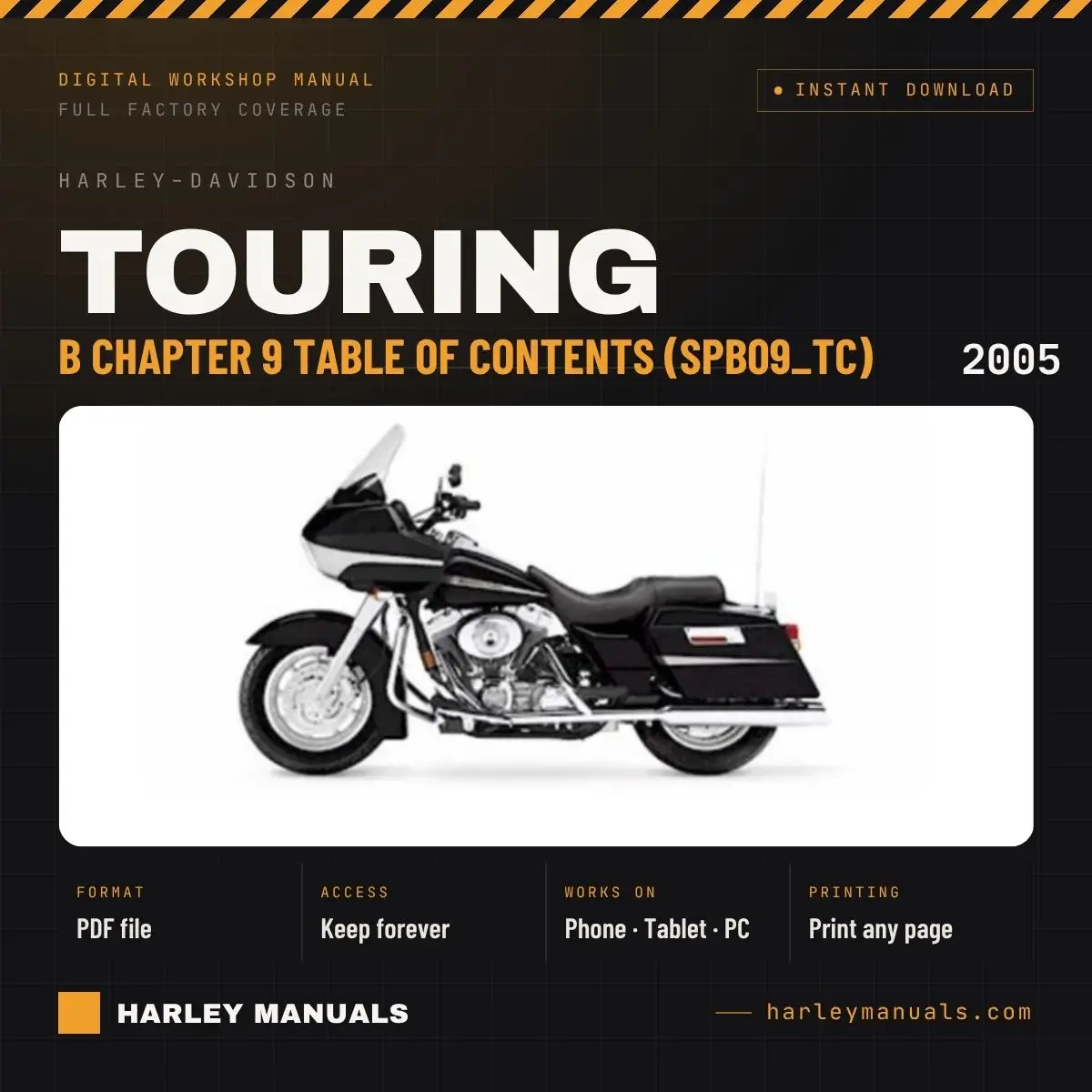 2005 Harley-Davidson Touring Service Manual Supplement B Chapter 9 Table of Contents (SPB09_TC) - PDF Download