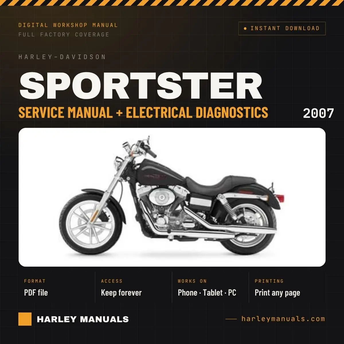 2007 Harley-Davidson Sportster Service Manual + Electrical Diagnostics Bundle - PDF Instant Download