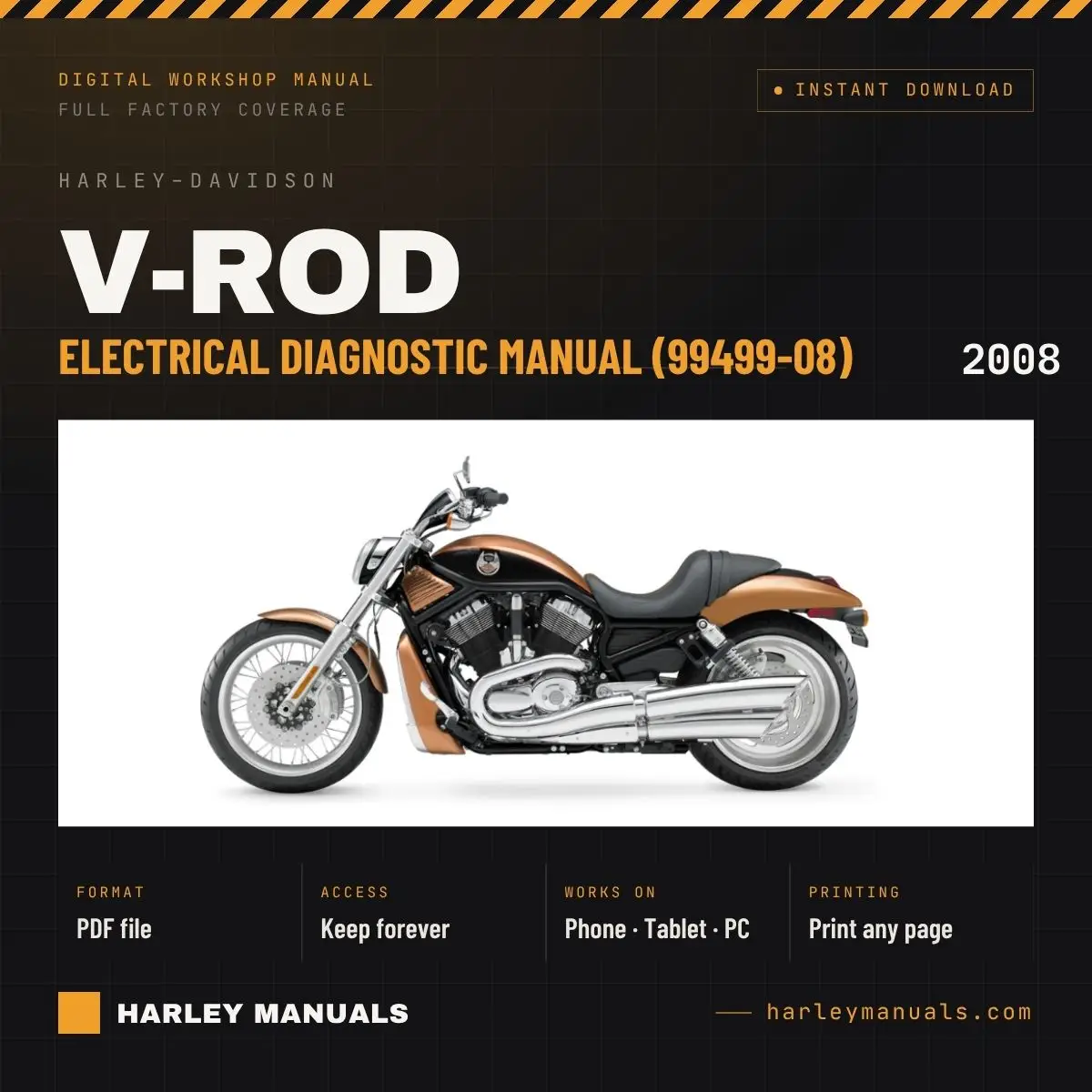 2008 Harley-Davidson V-Rod Electrical Diagnostic Manual (99499-08) - OEM Wiring & Diagnostics PDF Instant Download